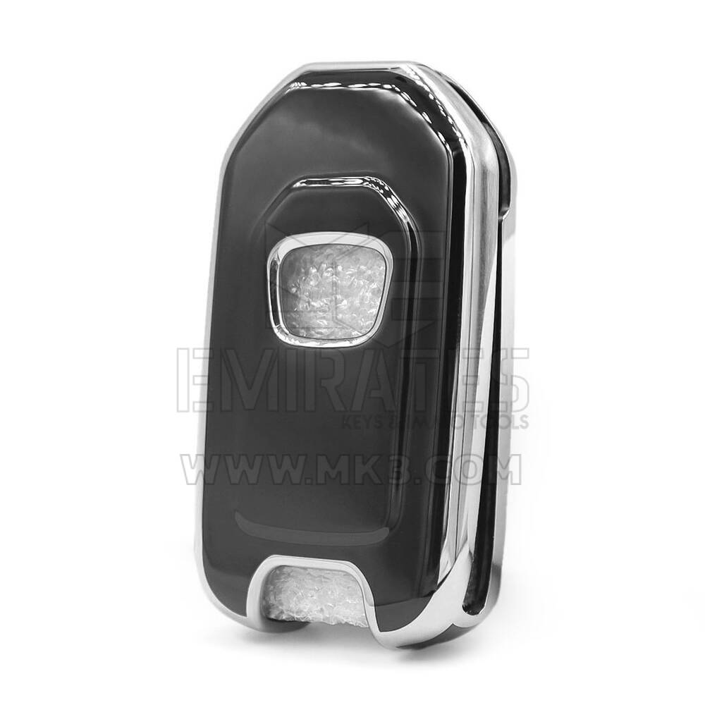 Capa Nano para Chave Remota Honda com 3 Botões, Cor Preta, Moldura Prateada HD-B11Y3 | MK3