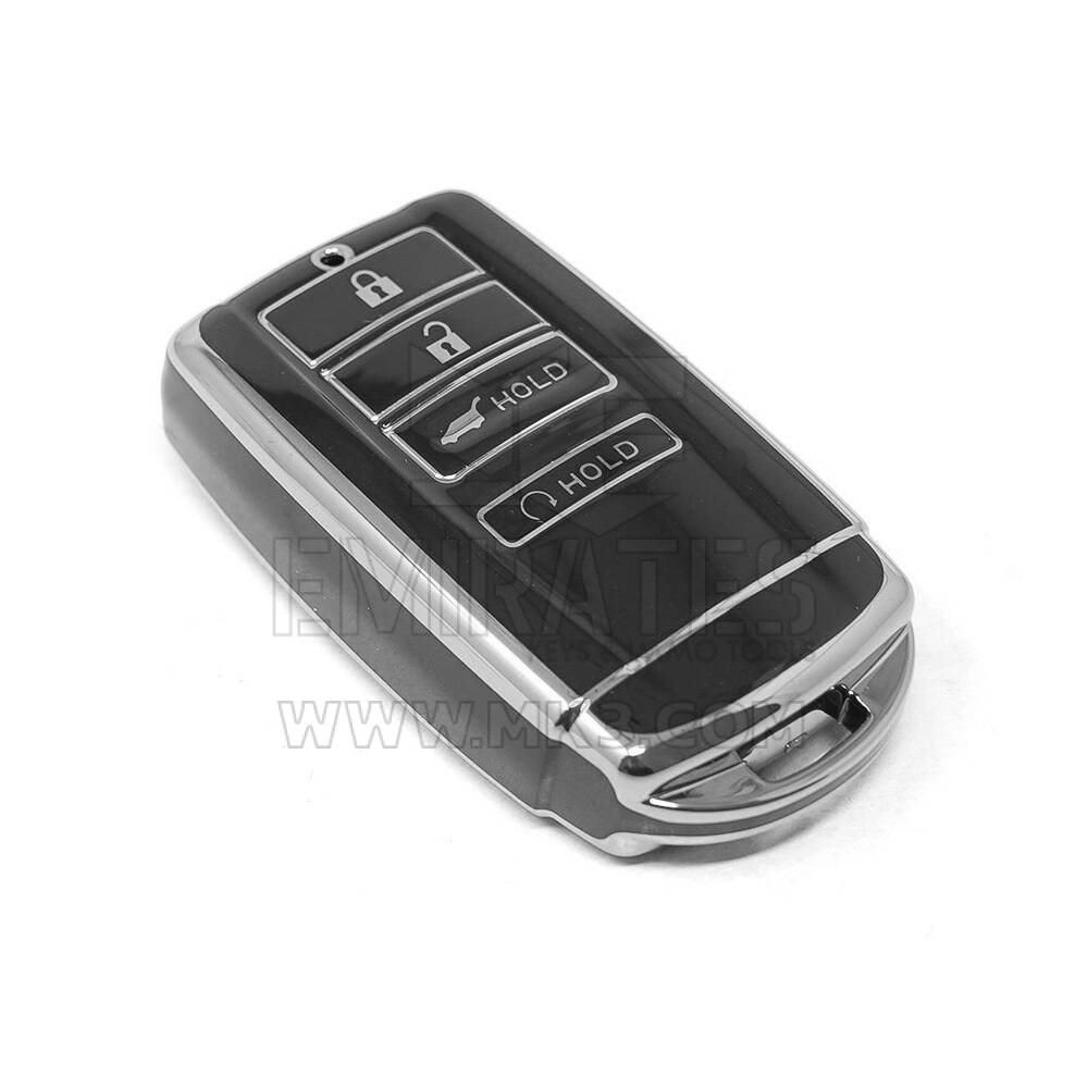 Nueva funda nano de alta calidad para mando a distancia Honda de 4 botones, color negro, marco plateado HD-E11Y4B | Emirates Keys