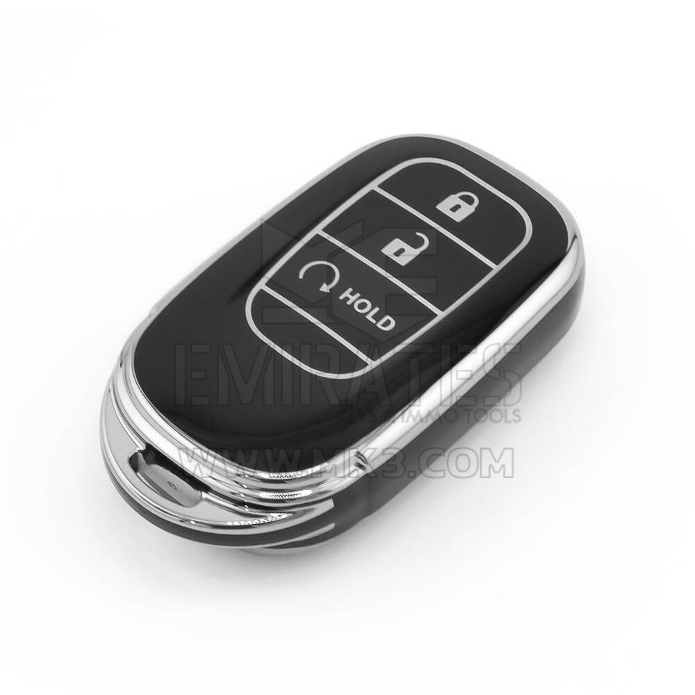 Nueva funda nano de alta calidad para mando a distancia Honda de 3 botones, color negro, marco plateado HD-G11Y3B | Emirates Keys