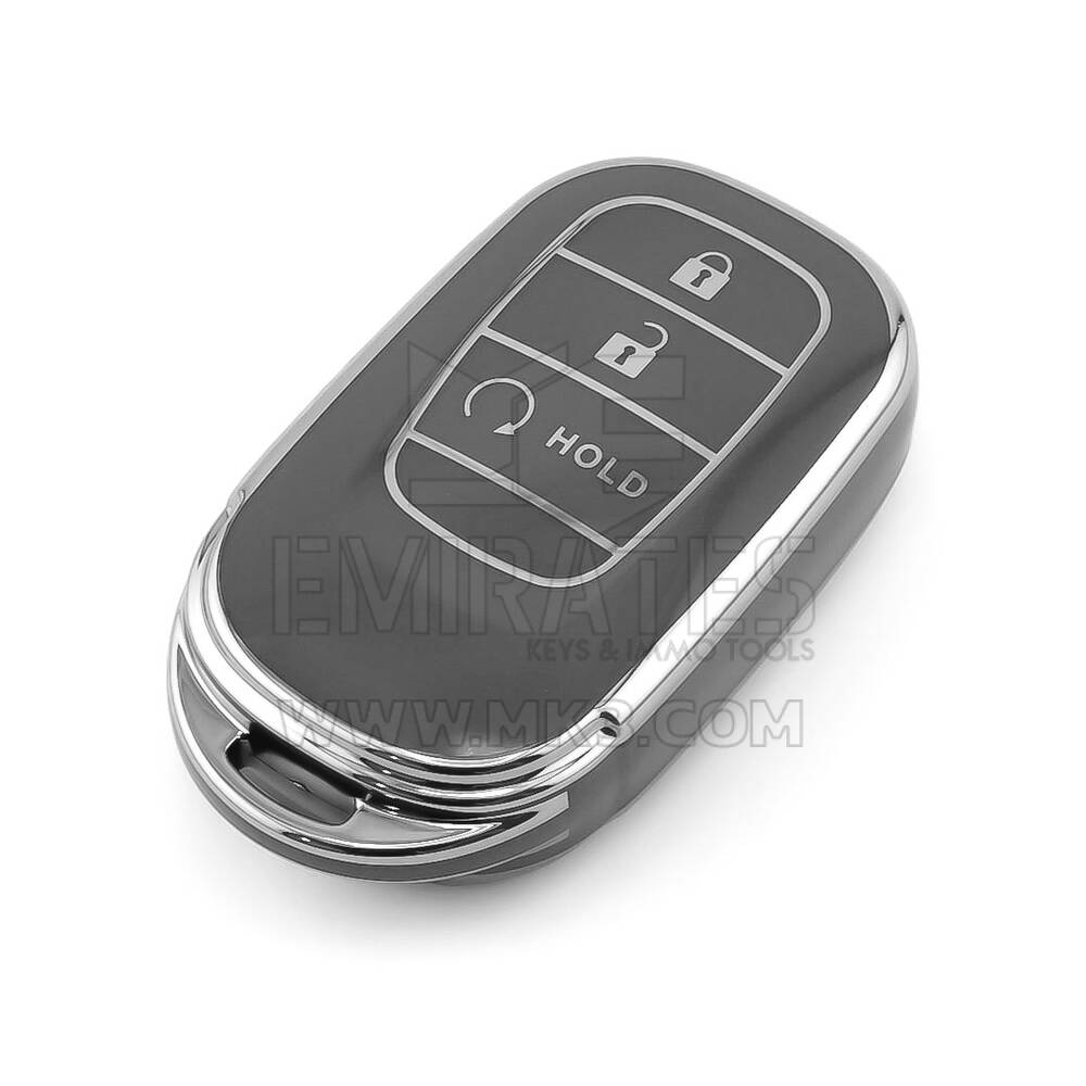 Nueva funda nano de alta calidad para mando a distancia Honda de 3 botones, color gris oscuro, marco plateado HD-G11Y3B | Emirates Keys