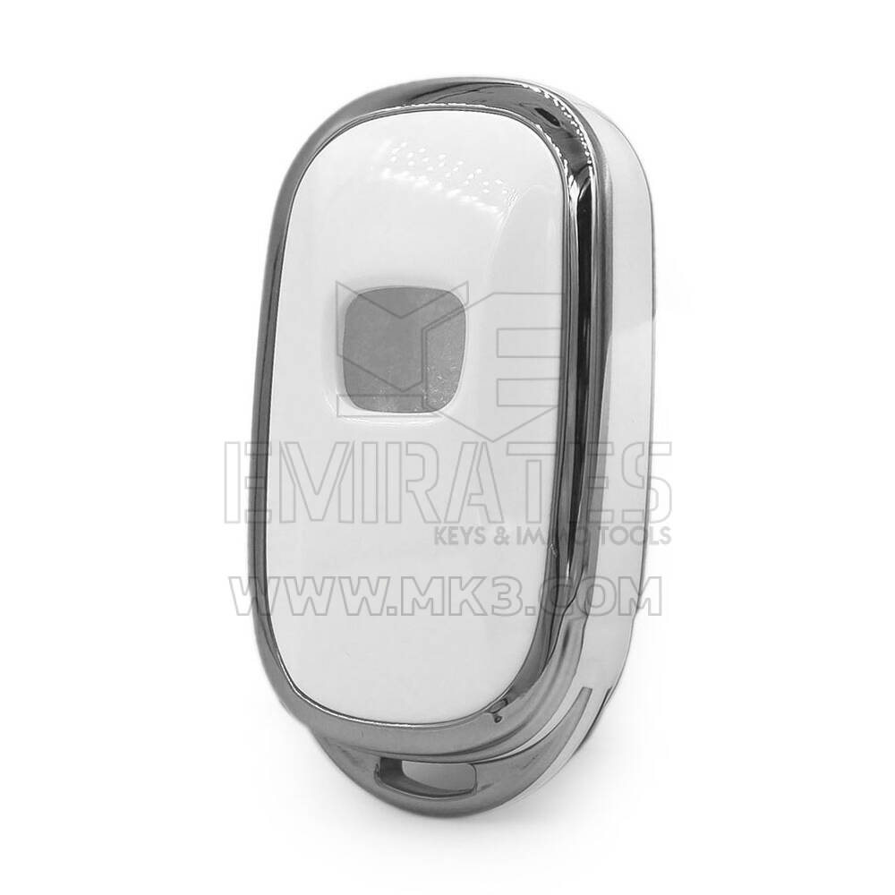 Nanocubierta para mando a distancia Honda de 4 botones, color blanco, marco plateado, HD-G11Y4A | MK3