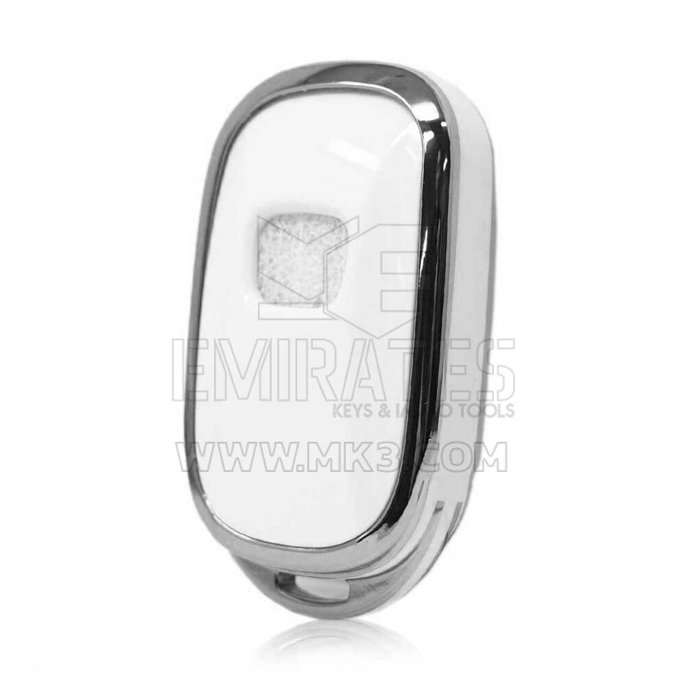 Coque Nano pour télécommande Honda 5 boutons, blanche, cadre argenté, HD-G11Y5 | MK3