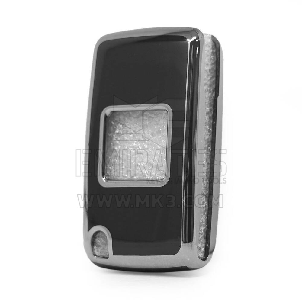 Nano funda para mando a distancia Peugeot de 3 botones, color negro, marco plateado, PG-D11Y3 | MK3