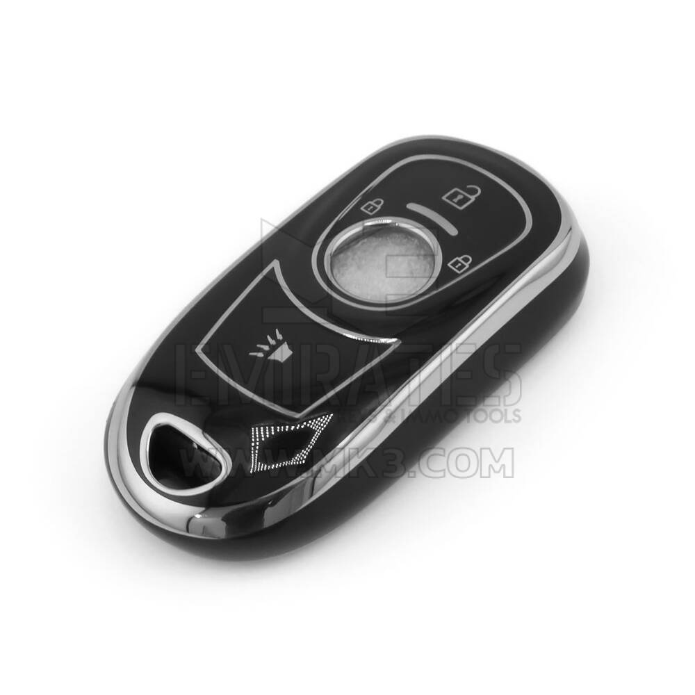 Nueva funda nano de alta calidad para mando a distancia Buick de 4 botones, color negro, marco plateado BK-A11Y4B | Emirates Keys