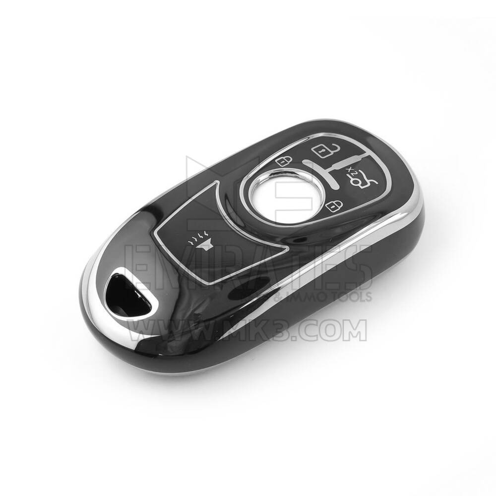 Nueva funda nano de alta calidad para mando a distancia Buick de 5 botones, color negro, marco plateado BK-A11Y5B | Emirates Keys