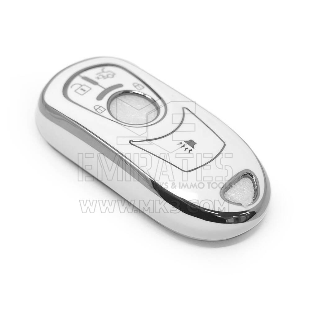 Nueva funda nano de alta calidad para mando a distancia Buick de 5 botones, color blanco, marco plateado BK-A11Y5B | Emirates Keys
