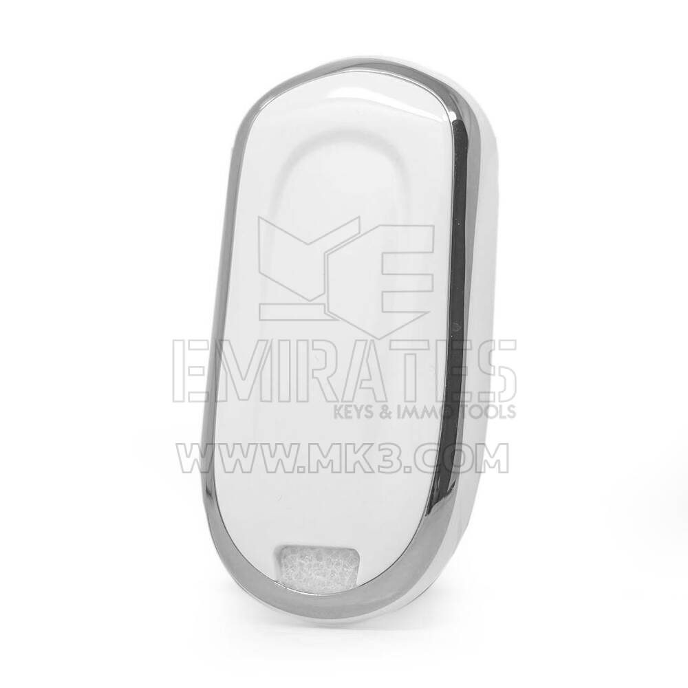 Nanocubierta para mando a distancia de Buick de 6 botones, color blanco, marco plateado BK-A11Y6B | MK3