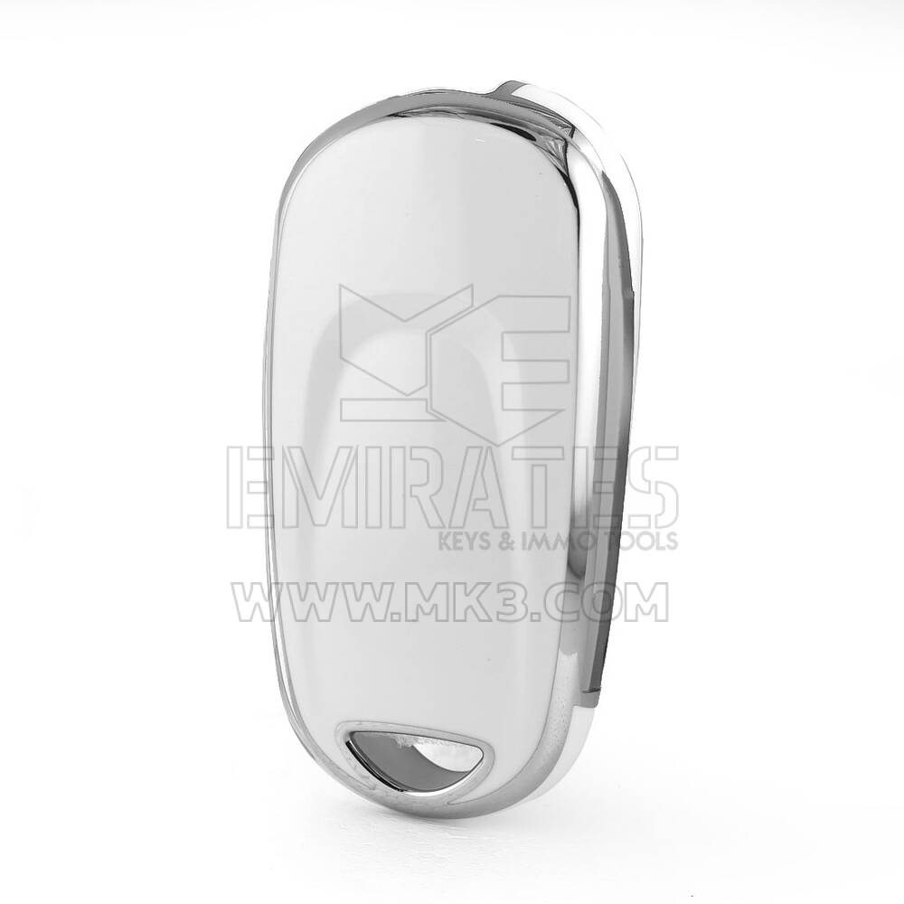 Nano funda para mando a distancia de Buick de 4 botones, color blanco, marco plateado BK-B11Y | MK3