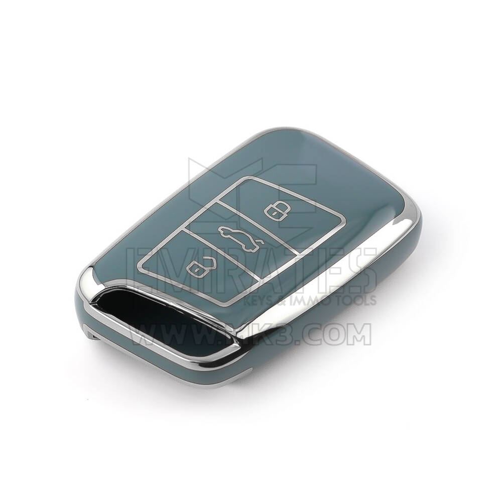 New Aftermarket Nano High Quality Cover For Volkswagen Remote Key 3 Button Gray Color Silver Frame VW-D11Y3 | Emirates Keys