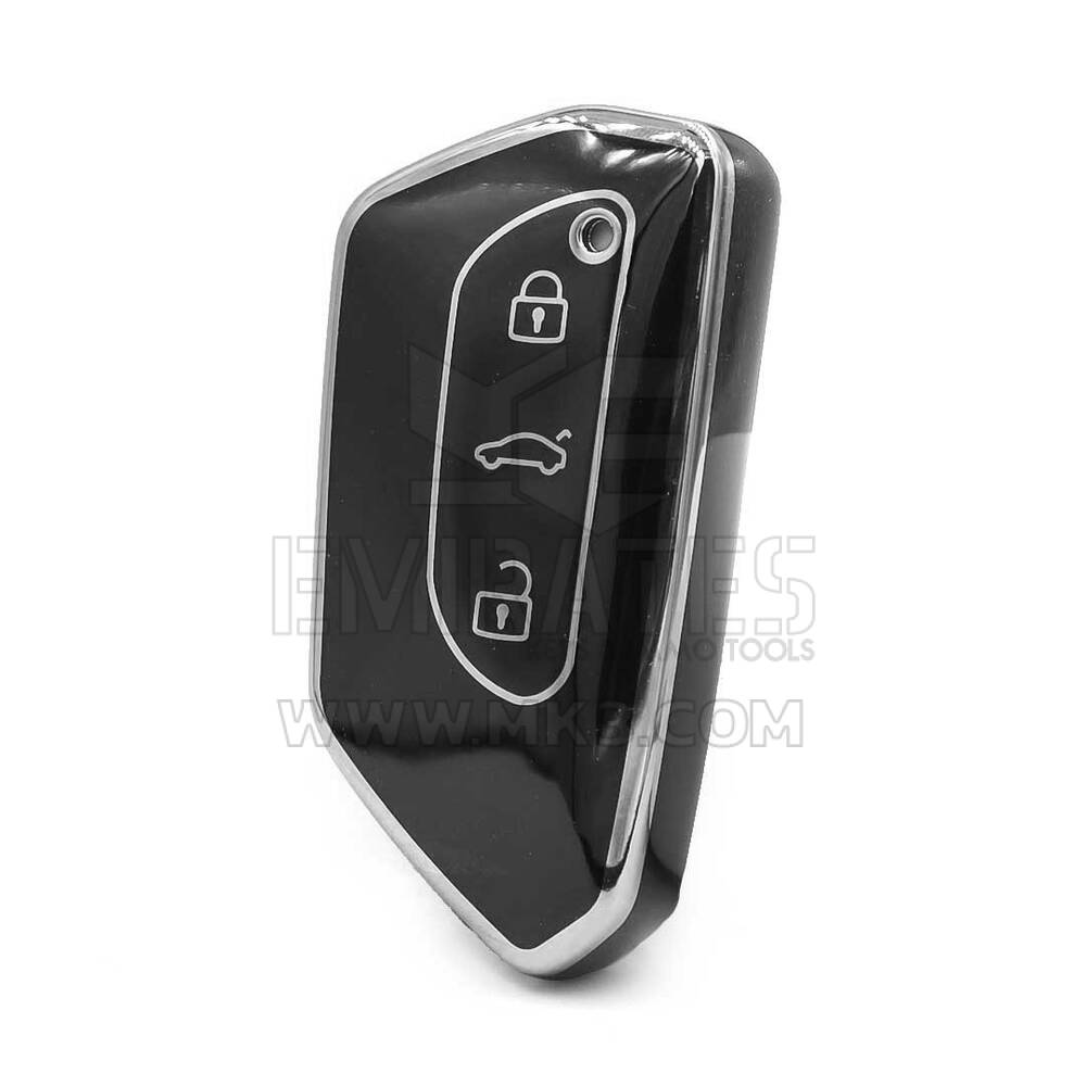 Nano High Quality Cover For Volkswagen Remote Key 3 Button Black Color Silver Frame VW-G11Y
