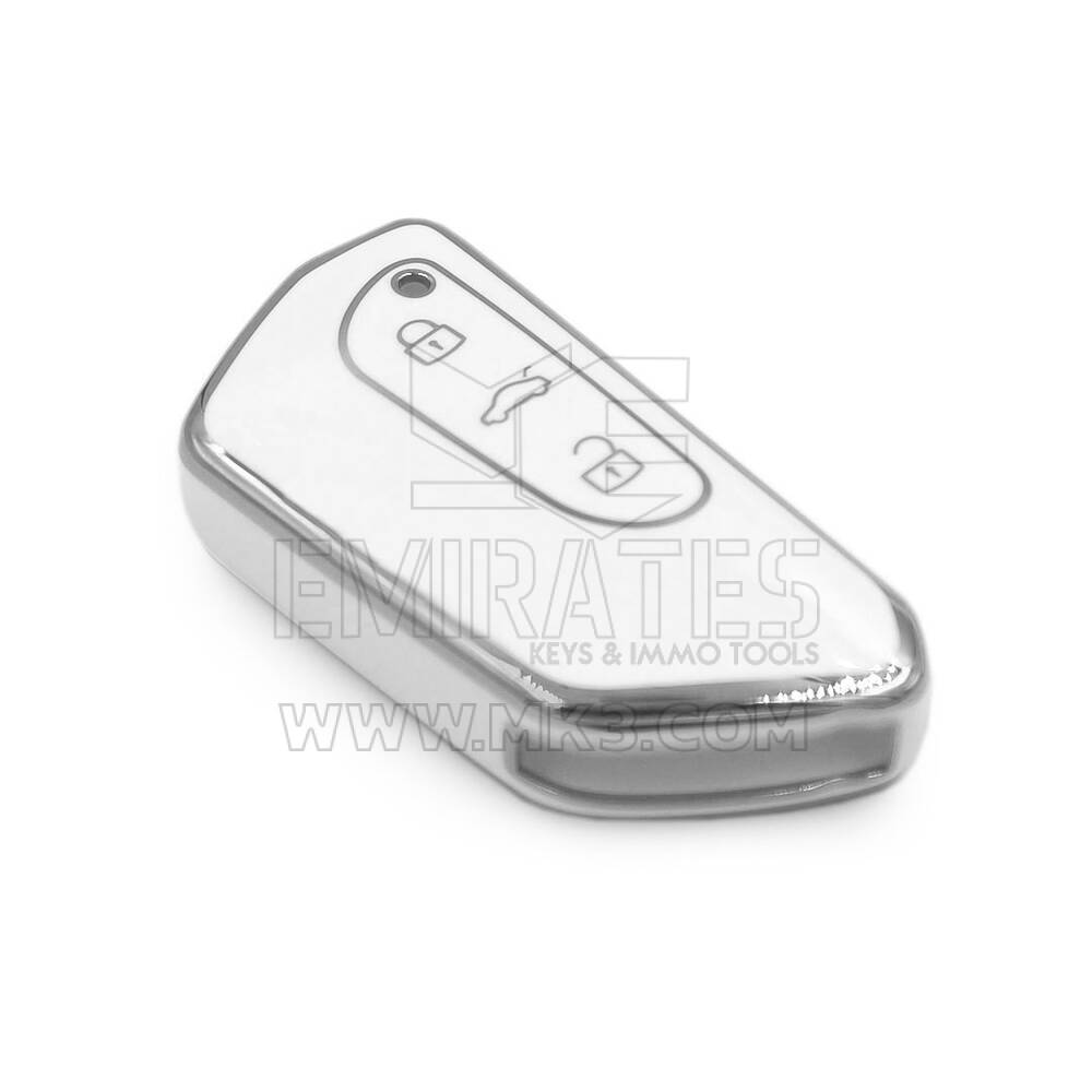 New Aftermarket Nano High Quality Cover For Volkswagen Remote Key 3 Button White Color Silver Frame VW-G11Y | Emirates Keys