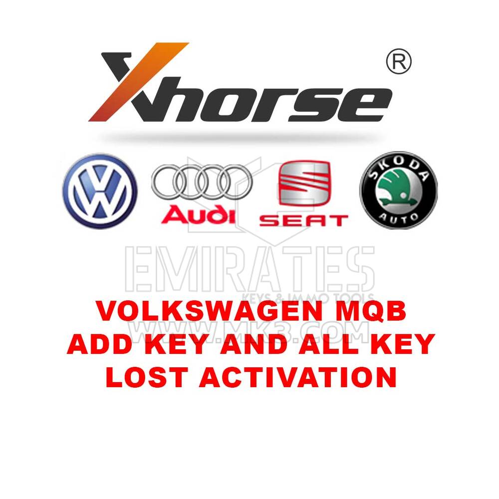Xhorse Volkswagen MQB Adicionar chave e todas as chaves perdidas de ativação