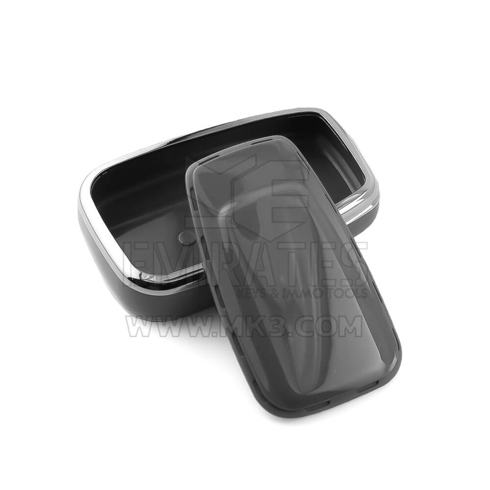 New Aftermarket Nano High Quality Cover For Toyota Remote Key 2 Button Dark Gray Color Silver Frame TYT-B11Y2 | Emirates Keys