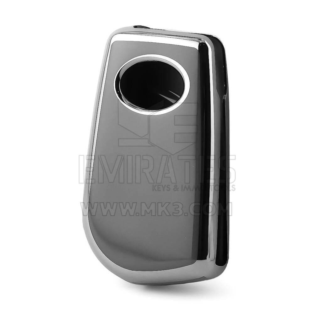 Funda nano para mando a distancia Toyota de 2 botones, color gris oscuro, marco plateado TYT-C11Y2 | MK3