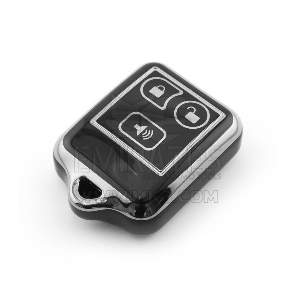 Nova capa Nano de reposição de alta qualidade para chave remota Ford com 3 botões, cor preta, moldura prateada, Ford-M11Y3 | Chaves Emirates