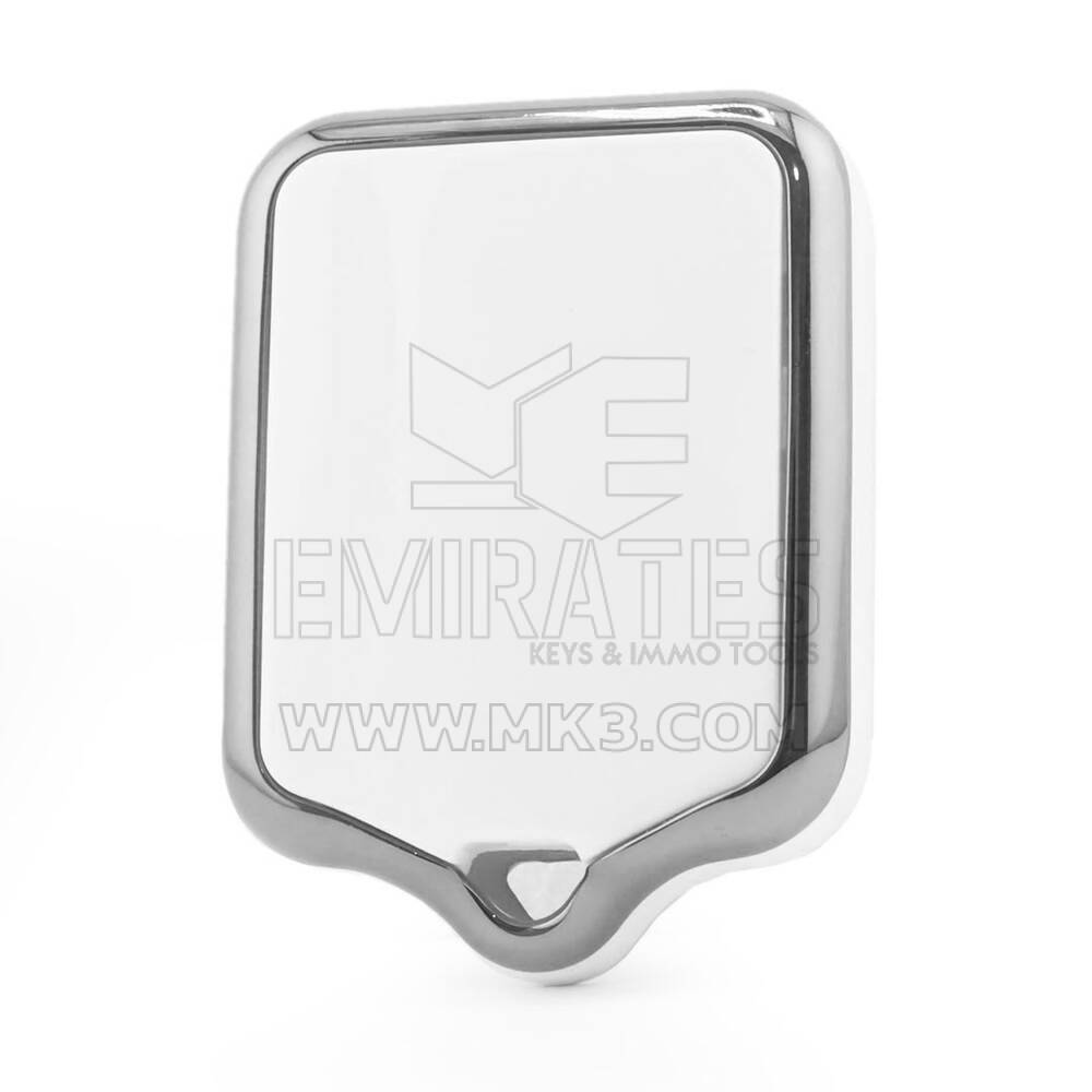 Capa Nano para Chave Remota Ford com 3 Botões, Cor Branca, Moldura Prateada Ford-M11Y3 | MK3
