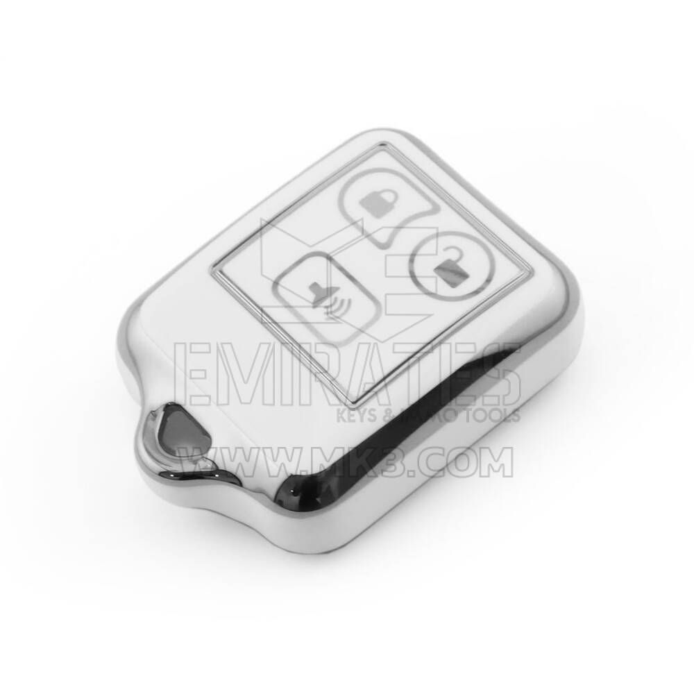 Nova capa Nano de reposição de alta qualidade para chave remota Ford com 3 botões, cor branca, moldura prateada, Ford-M11Y3 | Chaves Emirates
