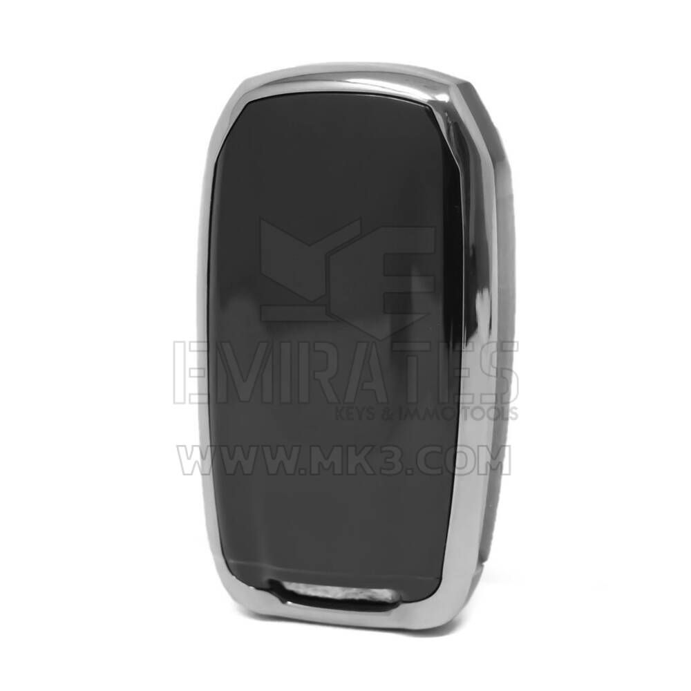 Capa Nano para Chave Remota Jeep com 5 Botões, Cor Preta, Moldura Prateada Jeep-D11Y5 | MK3