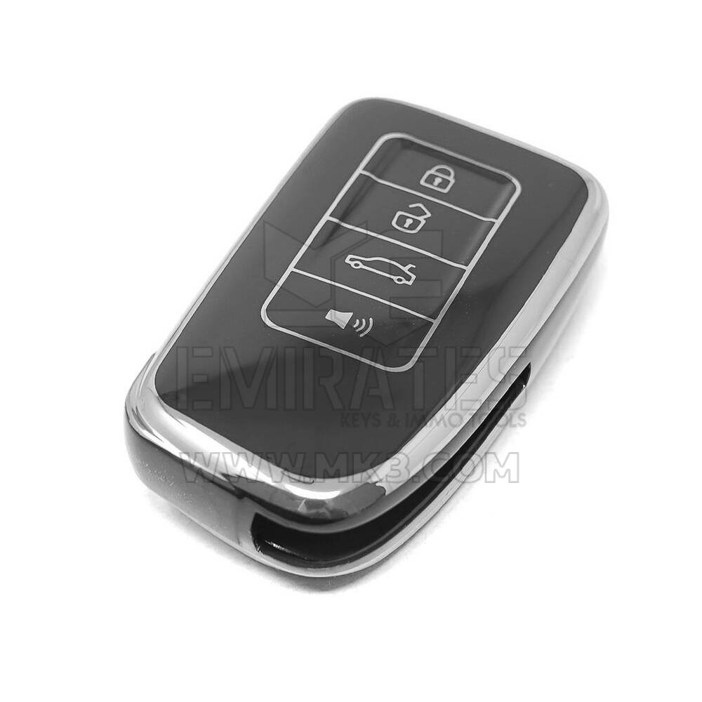 Новый высококачественный чехол Aftermarket Nano для дистанционного ключа Lexus с 4 кнопками, черный цвет, серебристая рамка LXS-A11Y4 | Emirates Keys