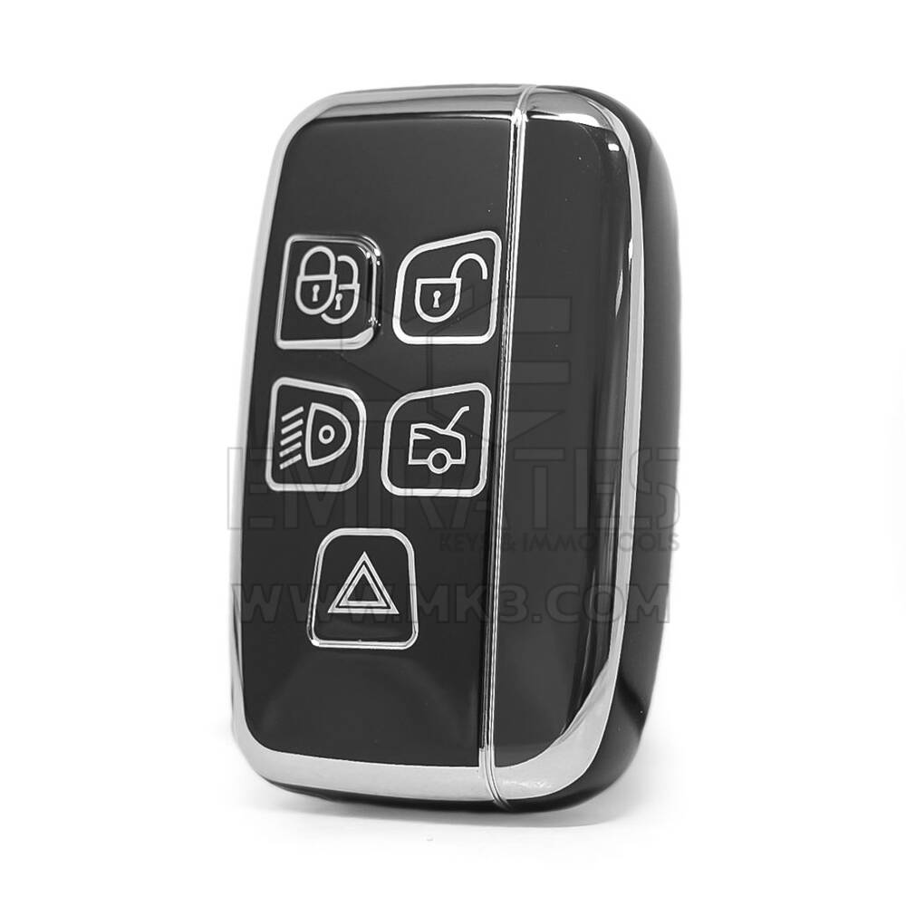 Coque Nano haute qualité pour télécommande Land Rover 5 boutons, couleur noire, cadre argenté LR-A11Y