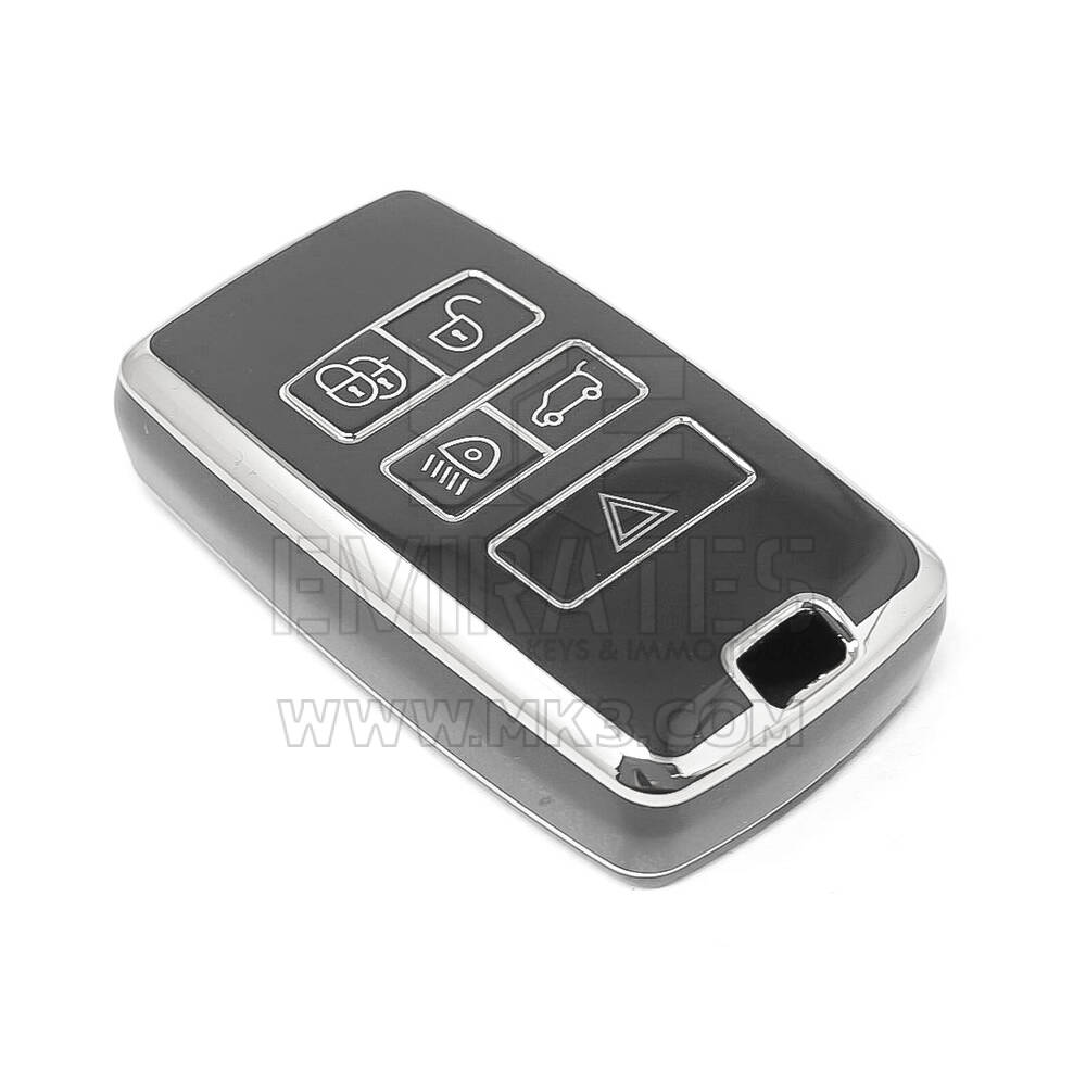 Coque Nano de rechange de haute qualité pour clé télécommande Land Rover 5 boutons, noire, cadre argenté, LR-B11Y | Emirates Keys