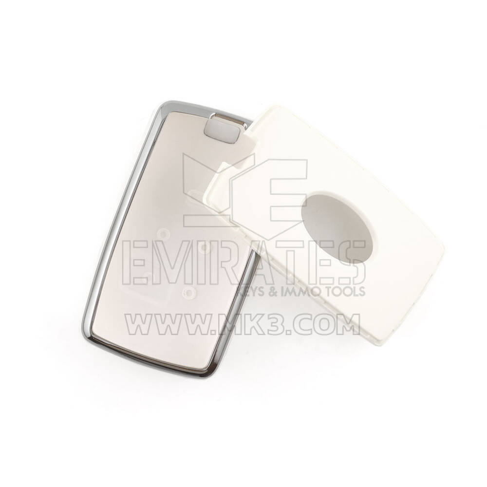 New Aftermarket Nano High Quality Cover For Land Rover Remote Key 5 Button White Color Silver Frame LR-B11Y | Emirates Keys