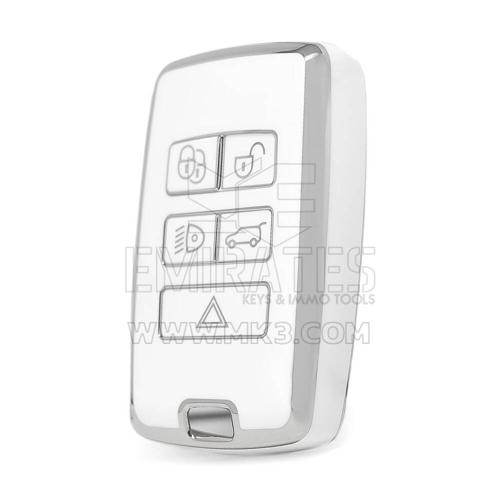 Coque Nano haute qualité pour télécommande Land Rover 5 boutons, couleur blanche, cadre argenté LR-B11Y