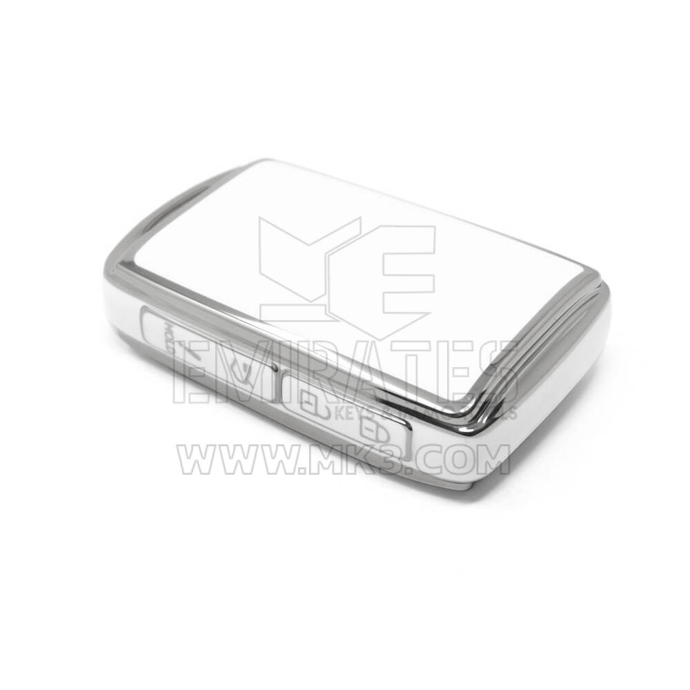 Новый высококачественный чехол Aftermarket Nano для дистанционного ключа Mazda с 3 кнопками, белый цвет, серебристая рамка MZD-B11Y3 | Emirates Keys