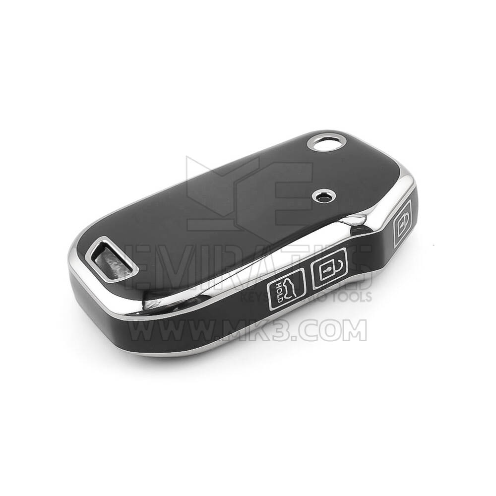 Nueva funda nano de alta calidad para mando a distancia KIA de 3 botones, color negro, marco plateado, KIA-C11Y3 | Emirates Keys