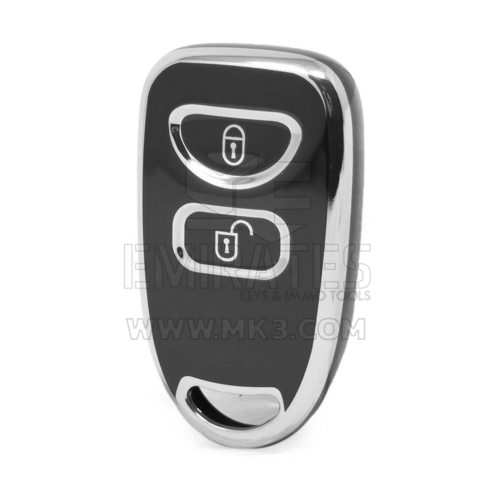 Funda nano de alta calidad para mando a distancia KIA de 3 botones, color negro, marco plateado, KIA-P11Y3