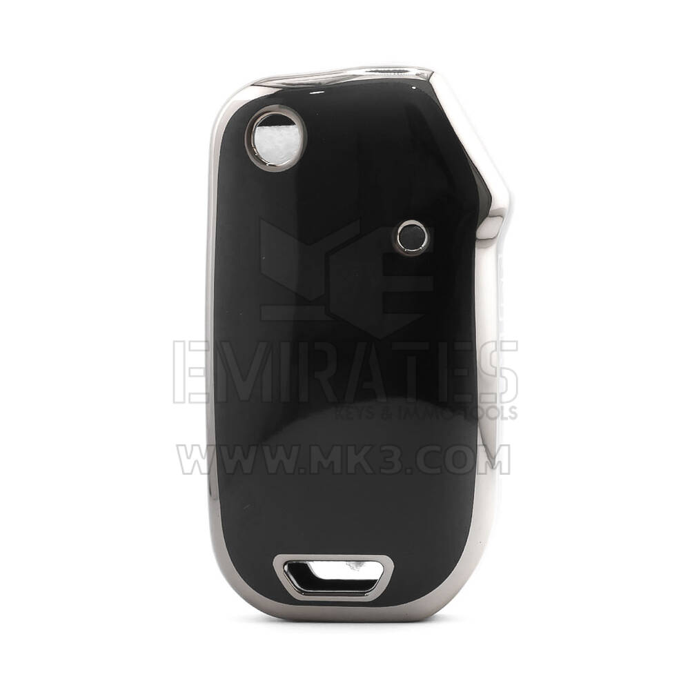 Nano funda para mando a distancia KIA de 4 botones, color negro, marco plateado, KIA-T11Y4 | MK3