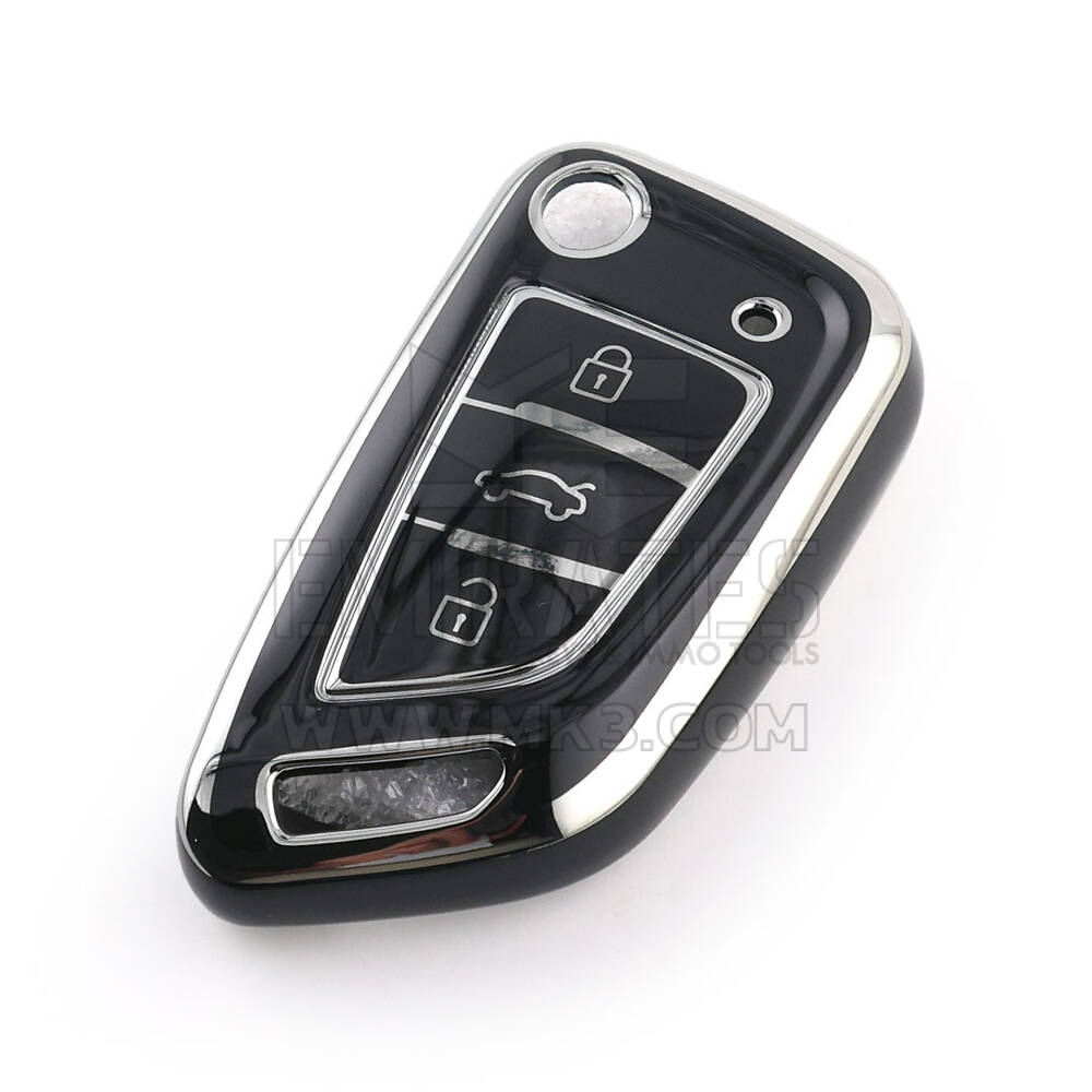 New Aftermarket Nano High Quality Cover For Xhorse Remote Key 3 Button Black Color Silver Frame XH-A11Y | Emirates Keys
