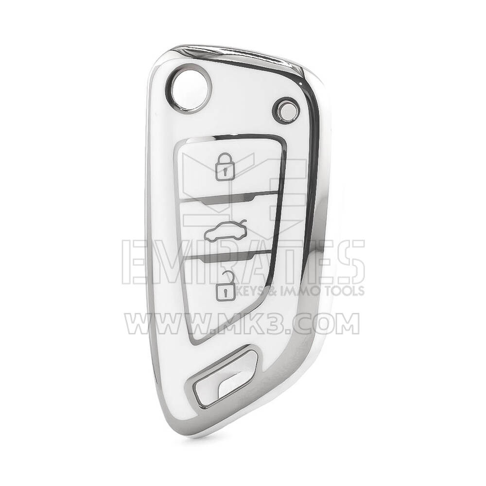 Nano High Quality Cover For Xhorse Remote Key 3 Button White Color Silver Frame XH-A11Y