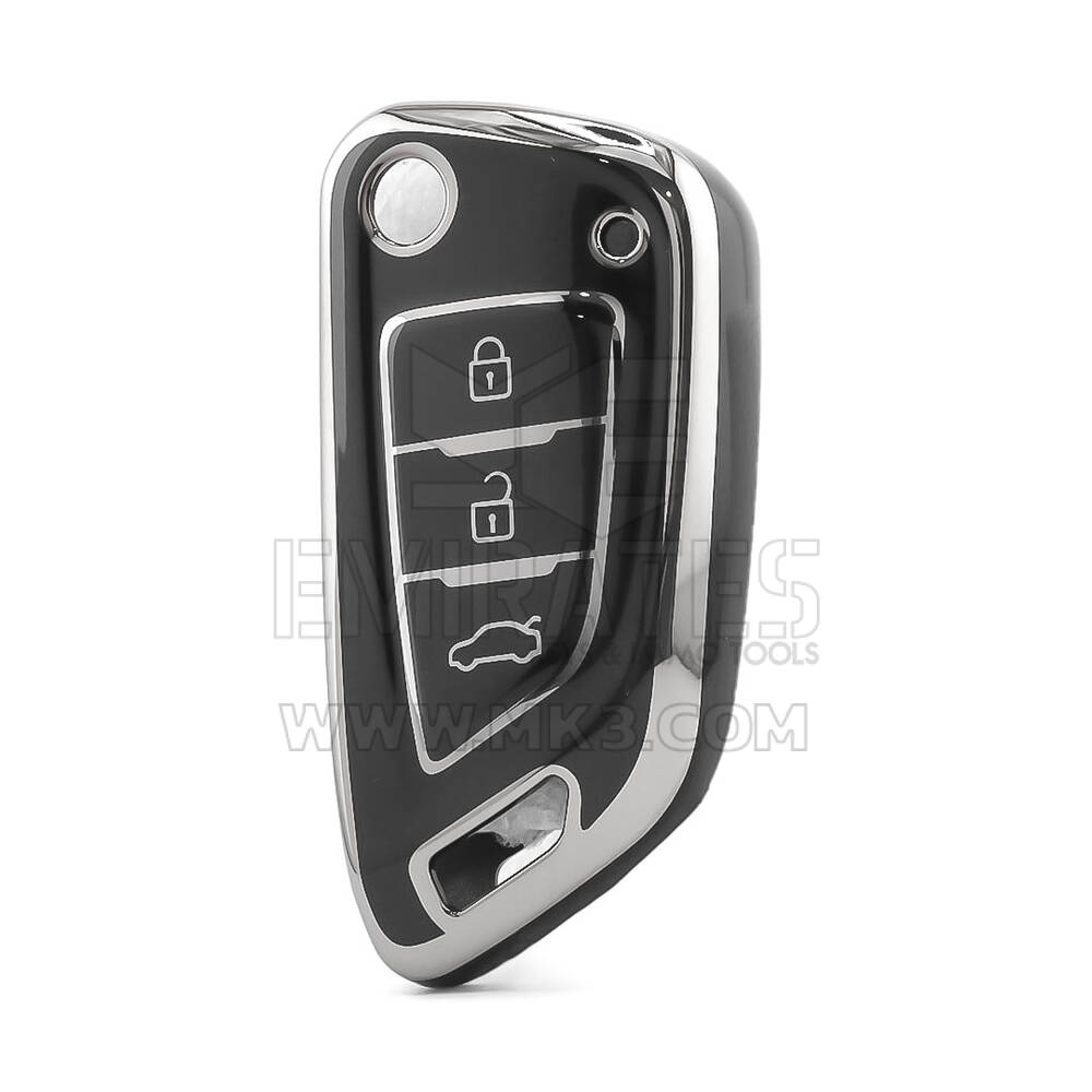 Funda nano de alta calidad para mando a distancia Xhorse de 3 botones, color negro, marco plateado, XH-B11Y