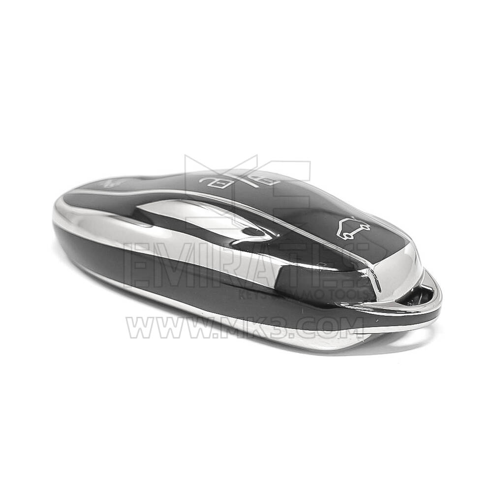 New Aftermarket Nano High Quality Cover For Tesla Remote Key 4 Button Black Color Silver Frame TSL-C11Y | Emirates Keys
