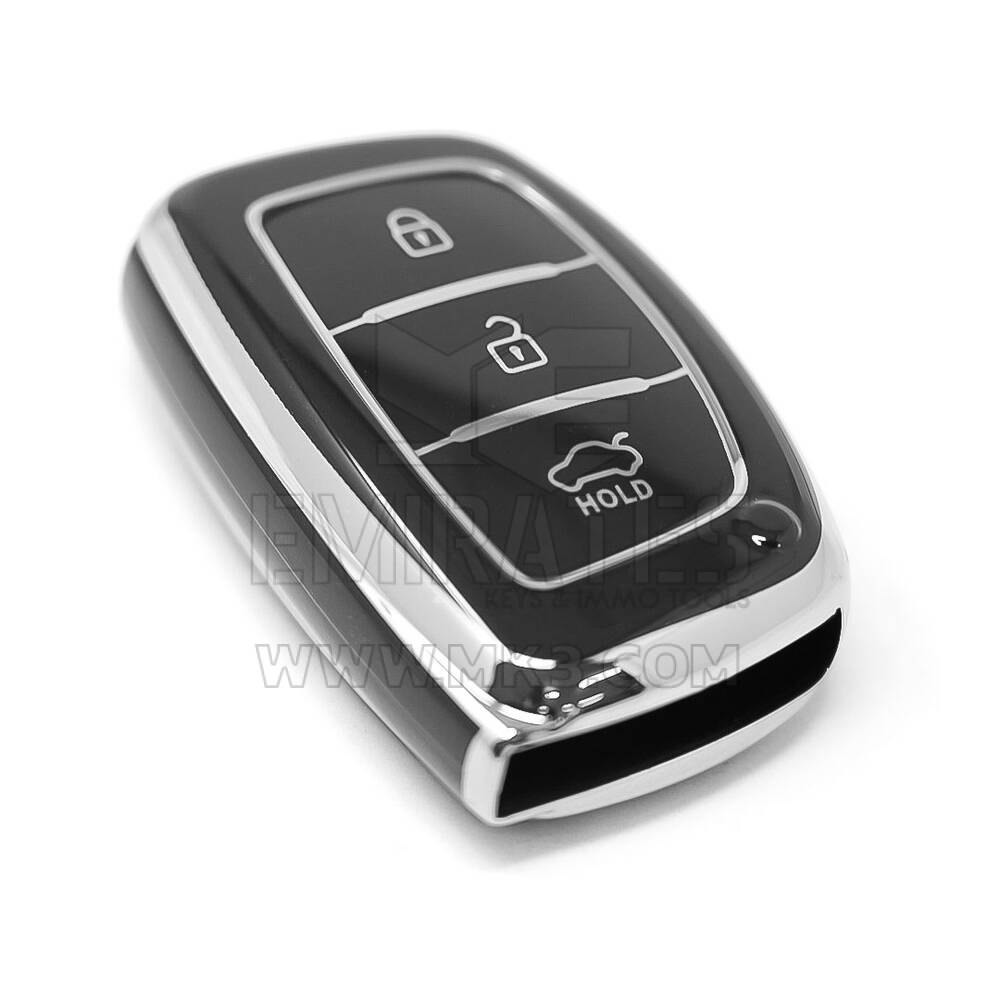 New Aftermarket Nano High Quality Cover For Hyundai Remote Key 3 Button Black Color Silver Frame HY-A11Y3A | Emirates Keys