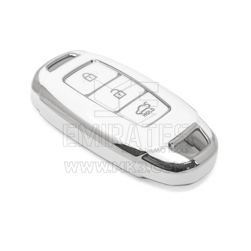 Yeni Satış Sonrası Nano Yüksek Kaliteli Kapak Hyundai Uzaktan Anahtar 3 Düğme Beyaz Renk Gümüş Çerçeve HY-D11Y3 | Emirates Keys