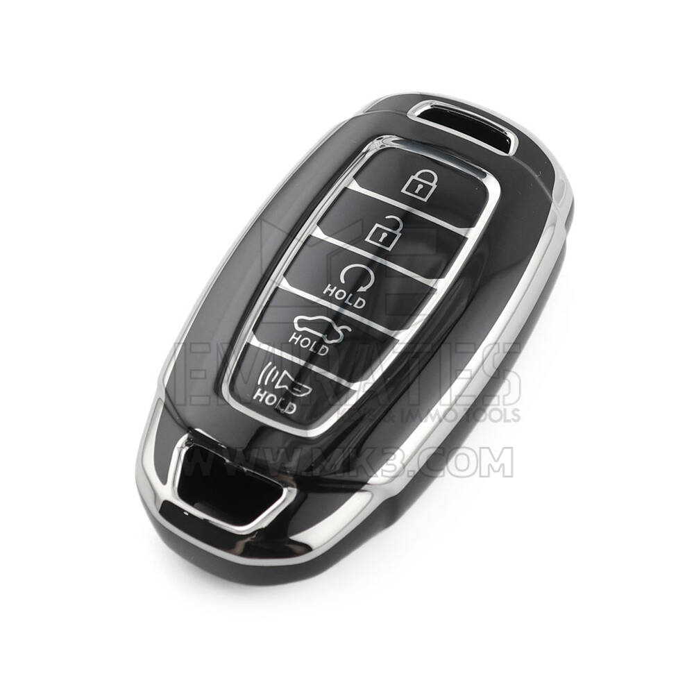 Yeni Satış Sonrası Nano Yüksek Kaliteli Kapak Hyundai Uzaktan Anahtar 5 Düğme Siyah Renk Gümüş Çerçeve HY-D11Y5 | Emirates Keys