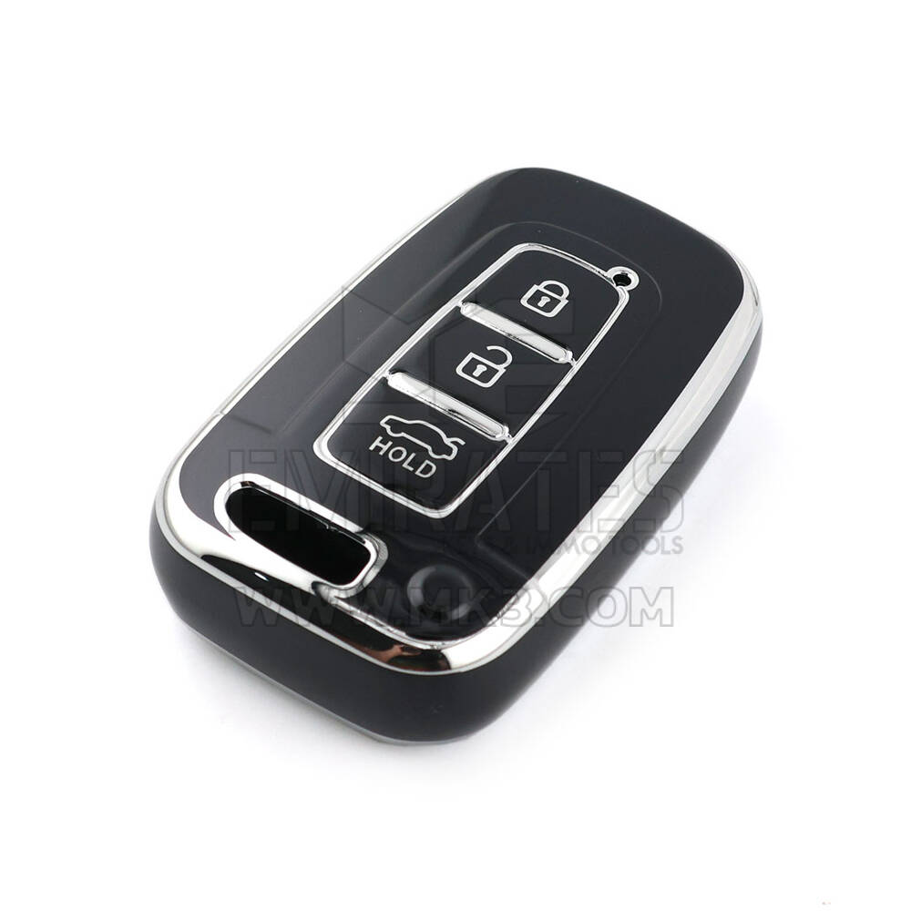 Yeni Satış Sonrası Nano Yüksek Kaliteli Kapak Hyundai Uzaktan Anahtar 3 Düğme Siyah Renk Gümüş Çerçeve HY-G11Y3 | Emirates Keys