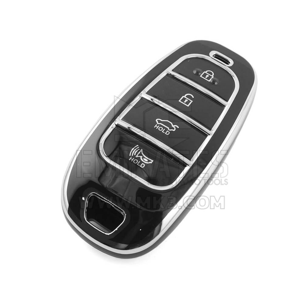 Yeni Satış Sonrası Nano Yüksek Kaliteli Kapak Hyundai Uzaktan Anahtar 4 Düğme Siyah Renk Gümüş Çerçeve HY-H11Y4A | Emirates Keys