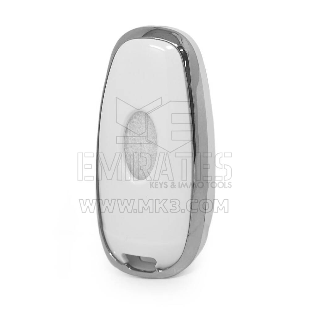 Coque Nano pour clé télécommande Hyundai 5 boutons, blanche, cadre argenté, HY-H11Y5 | MK3