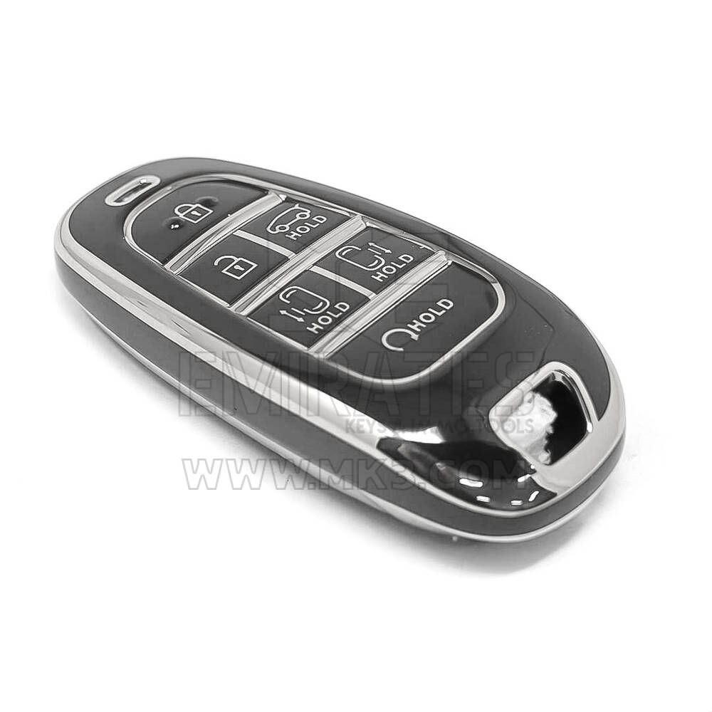 Hyundai Uzaktan Kumanda Anahtarı İçin Yeni Satış Sonrası Nano Yüksek Kaliteli Kılıf 6 Düğmeli Siyah Renkli Gümüş Çerçeve HY-H11Y6A | Emirates Keys
