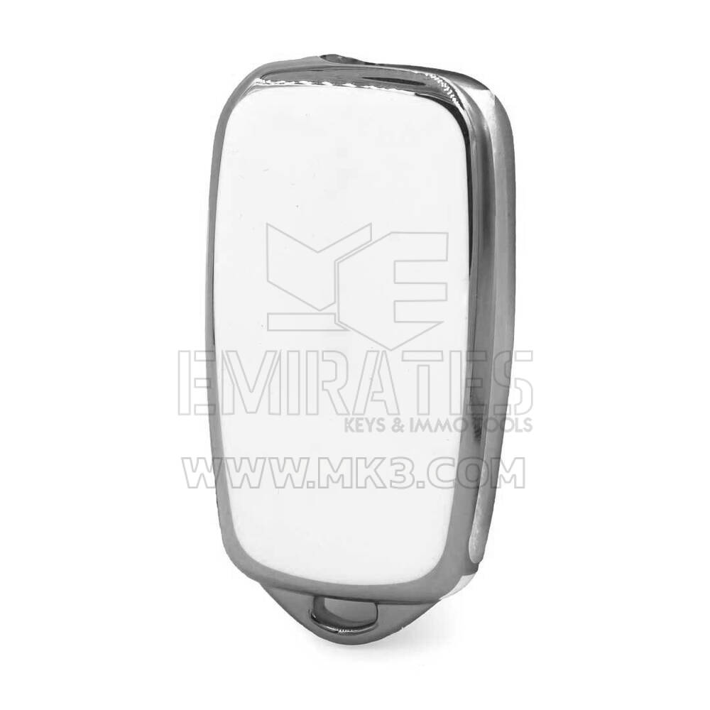 Fiat Uzaktan Kumanda Anahtarı İçin Nano Kılıf 3 Düğmeli Beyaz Renkli Gümüş Çerçeve FIAT-B11Y | MK3