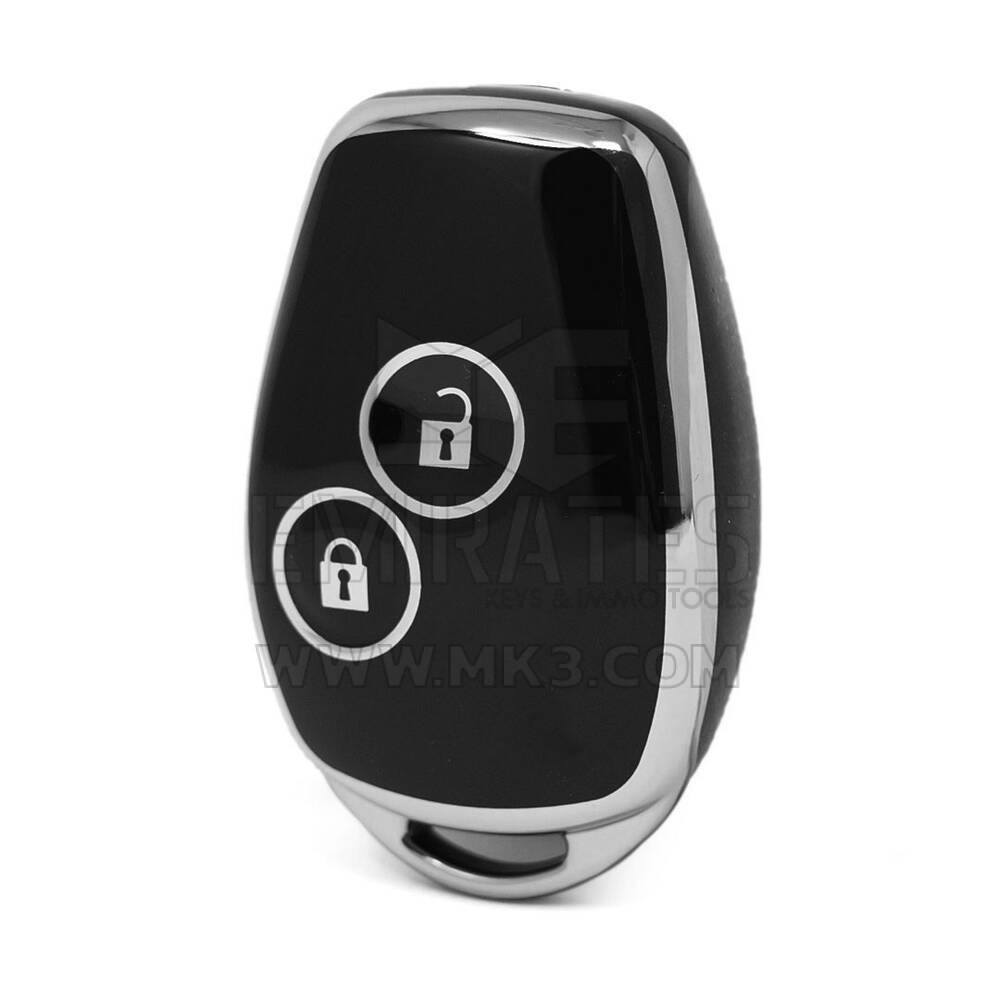 Coque Nano haute qualité pour clé télécommande Renault 2 boutons, couleur noire, cadre argenté RN-D11Y2