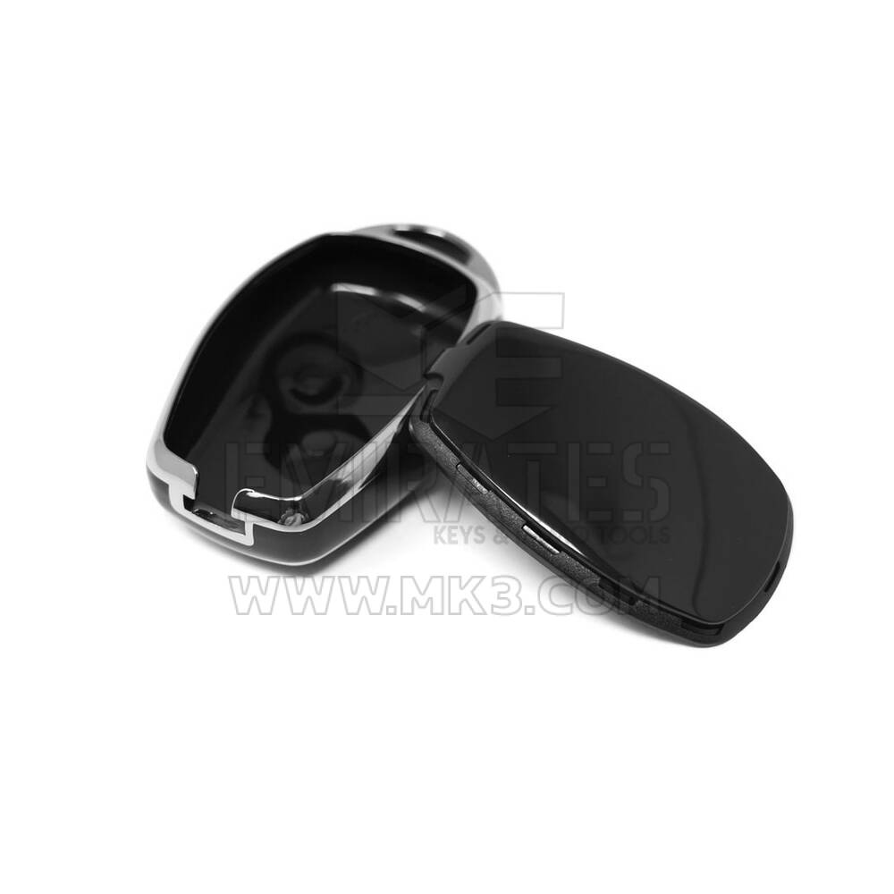 New Aftermarket Nano High Quality Cover For Renault Remote Key 3 Button Black Color Silver Frame RN-D11Y3 | Emirates Keys