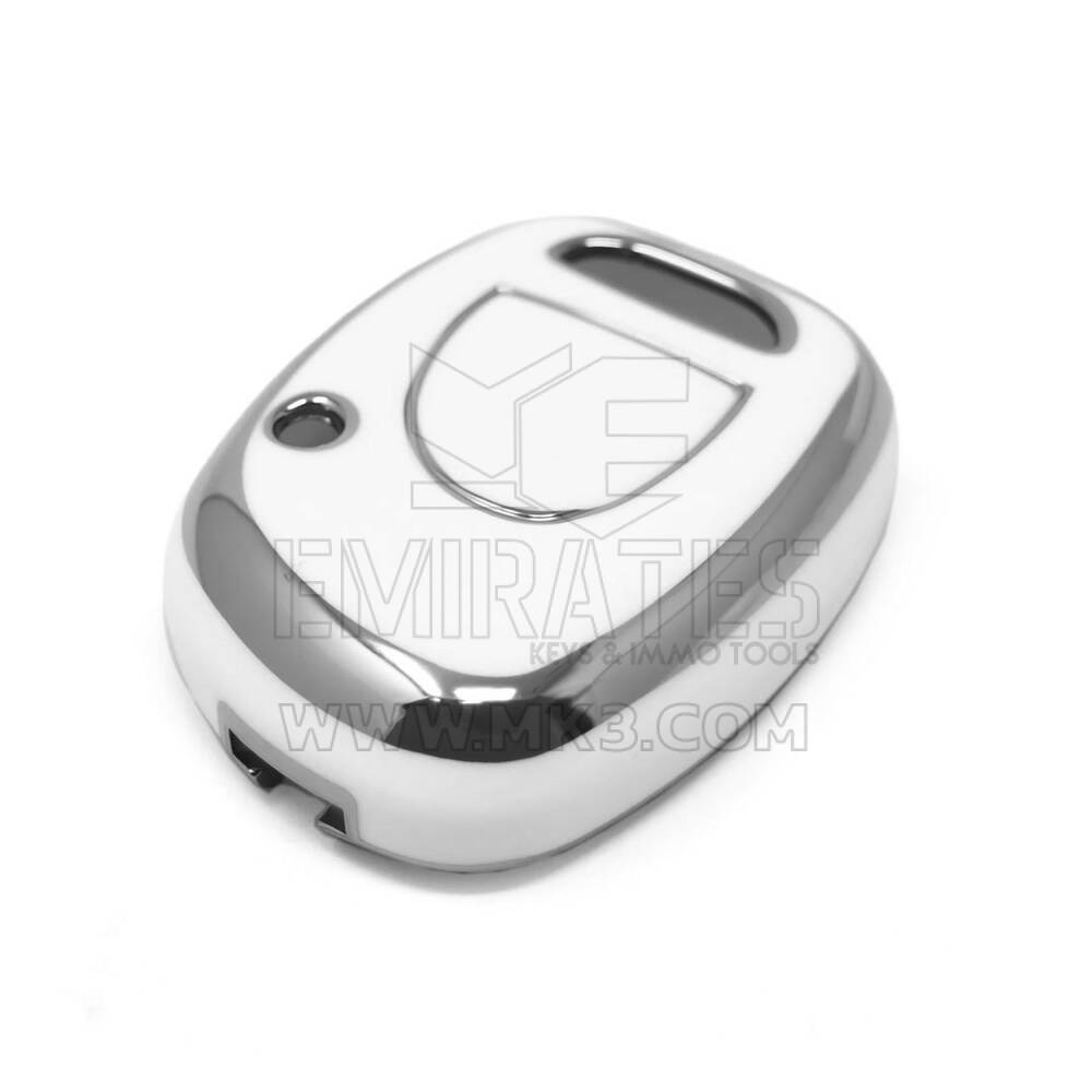 New Aftermarket Nano High Quality Cover For Renault Remote Key 1 Button White Color Silver Frame RN-E11Y | Emirates Keys