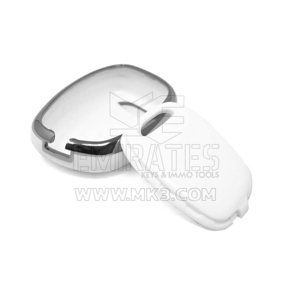 New Aftermarket Nano High Quality Cover For Renault Remote Key 1 Button White Color Silver Frame RN-E11Y | Emirates Keys