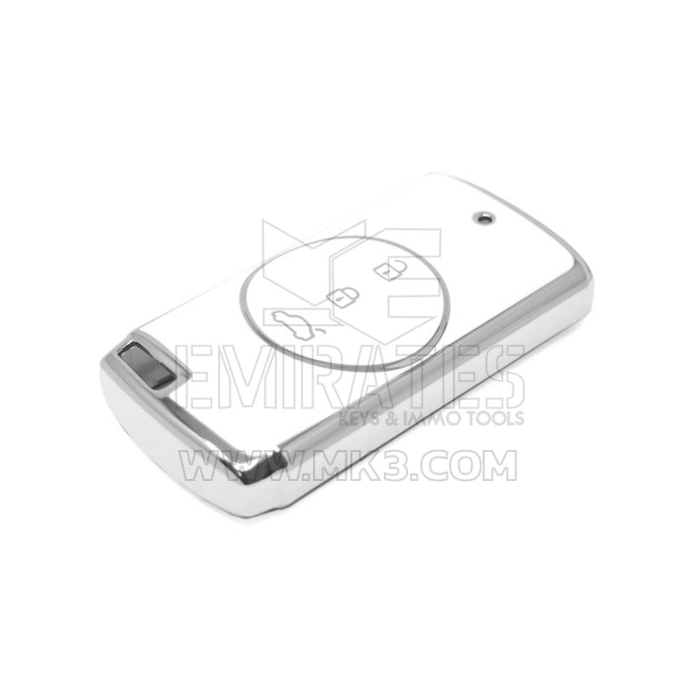 Nuova cover aftermarket di alta qualità per telecomando Chery a 3 pulsanti, colore bianco, cornice argentata CR-E11Y | Emirates Keys
