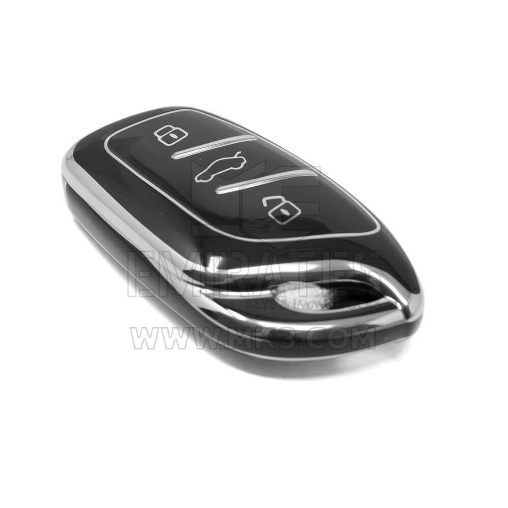 New Aftermarket Nano High Quality Cover For Roewe Remote Key 3 Button Black Color Silver Frame RW-B11Y | Emirates Keys