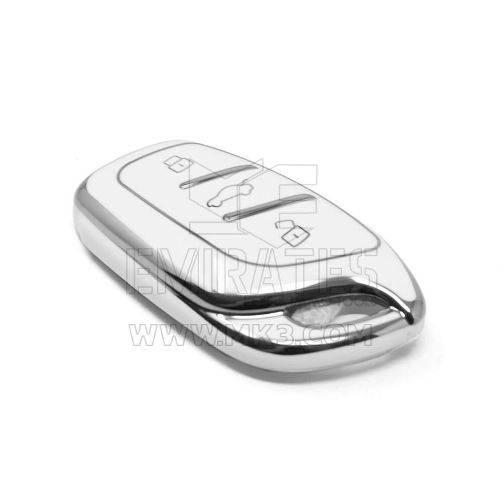 New Aftermarket Nano High Quality Cover For Roewe Remote Key 3 Button White Color Silver Frame RW-B11Y | Emirates Keys